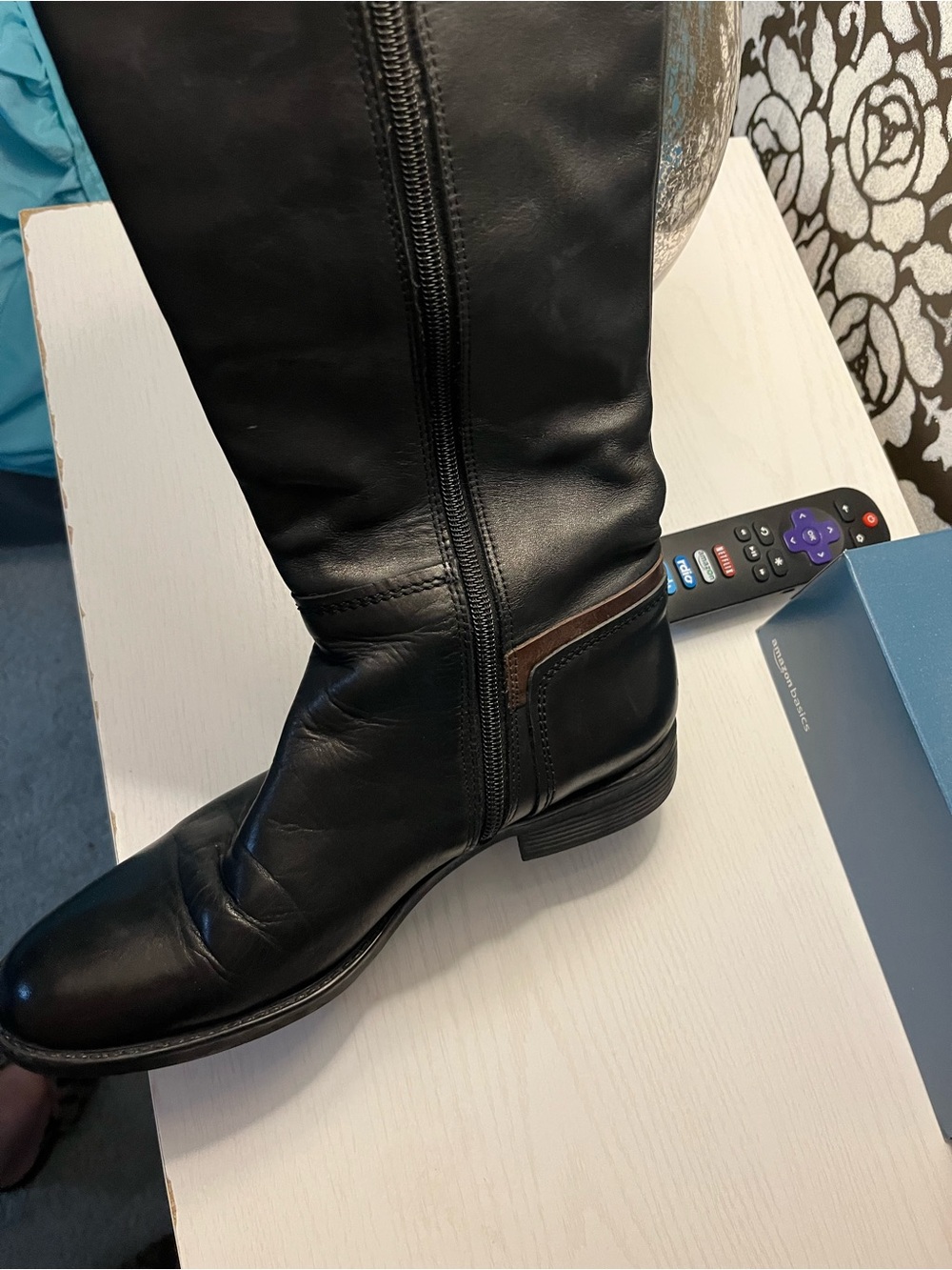 Bought in France leather Women's Two-Tone Brown & Black Riding Boots - Picture 14 of 14